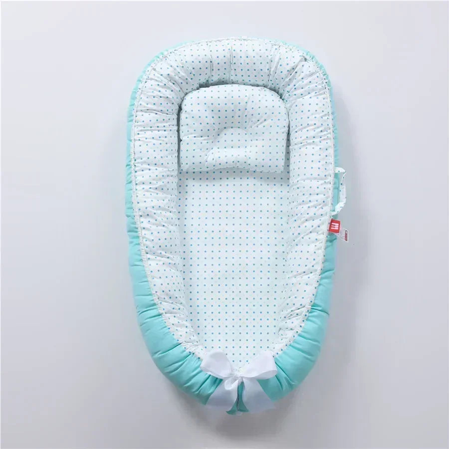Lit de voyage pour bébé en bas âge, berceau en coton pour nouveau-né, berceau pare-chocs, nouveau lit nid de bébé 85x50cm avec oreiller, berceau Portable