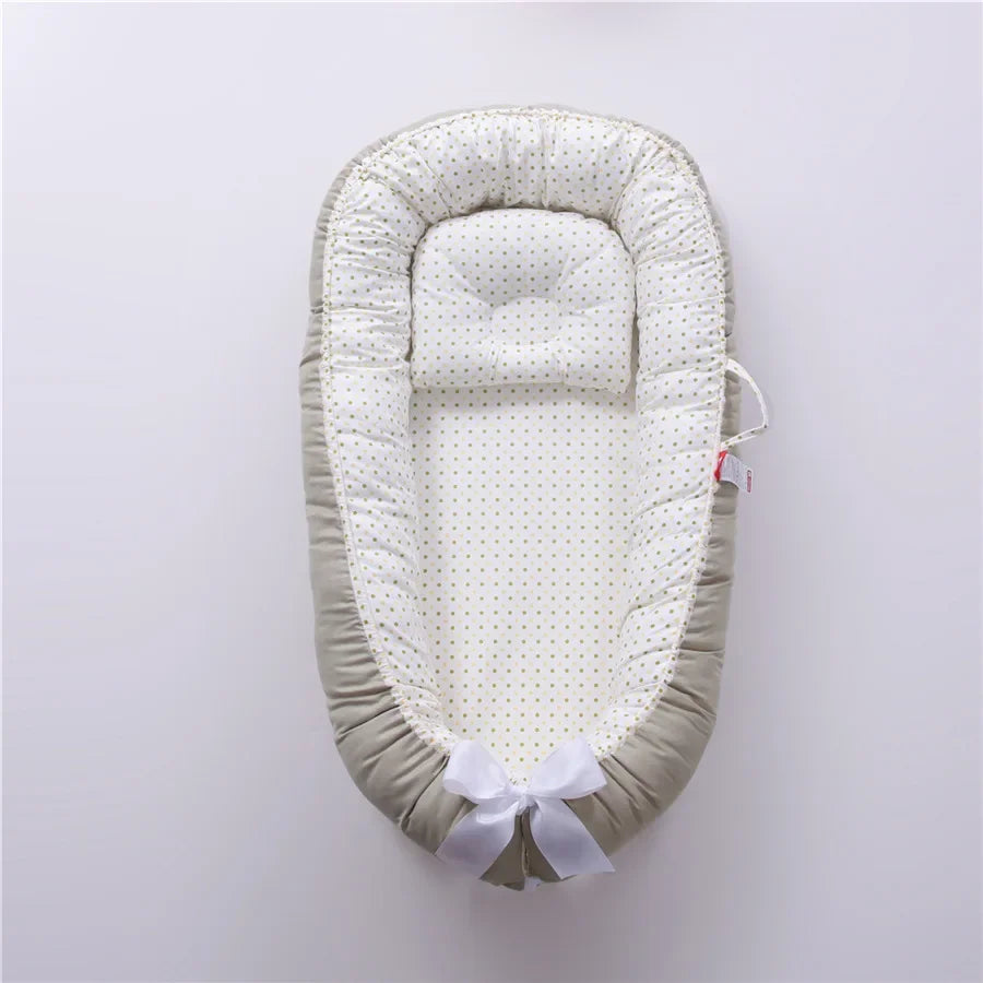 Lit de voyage pour bébé en bas âge, berceau en coton pour nouveau-né, berceau pare-chocs, nouveau lit nid de bébé 85x50cm avec oreiller, berceau Portable