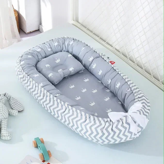 Lit de voyage pour bébé en bas âge, berceau en coton pour nouveau-né, berceau pare-chocs, nouveau lit nid de bébé 85x50cm avec oreiller, berceau Portable