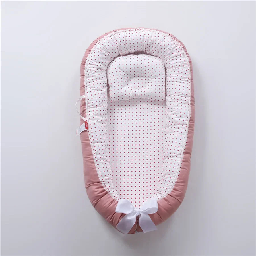 Lit de voyage pour bébé en bas âge, berceau en coton pour nouveau-né, berceau pare-chocs, nouveau lit nid de bébé 85x50cm avec oreiller, berceau Portable
