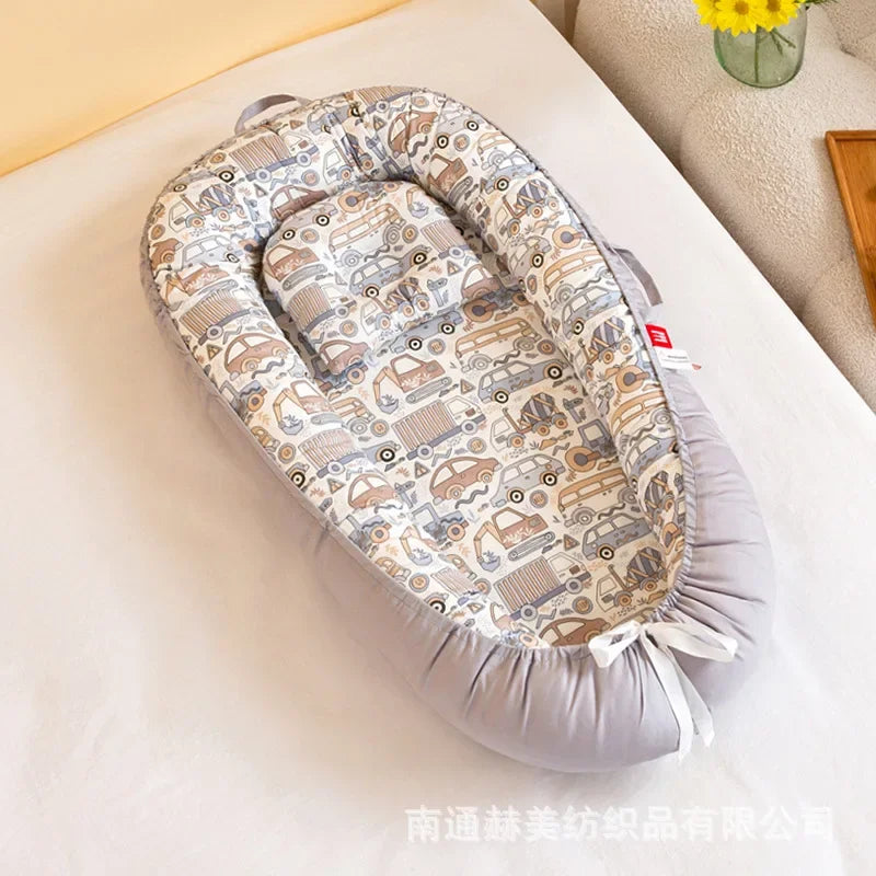 Lit de voyage pour bébé en bas âge, berceau en coton pour nouveau-né, berceau pare-chocs, nouveau lit nid de bébé 85x50cm avec oreiller, berceau Portable
