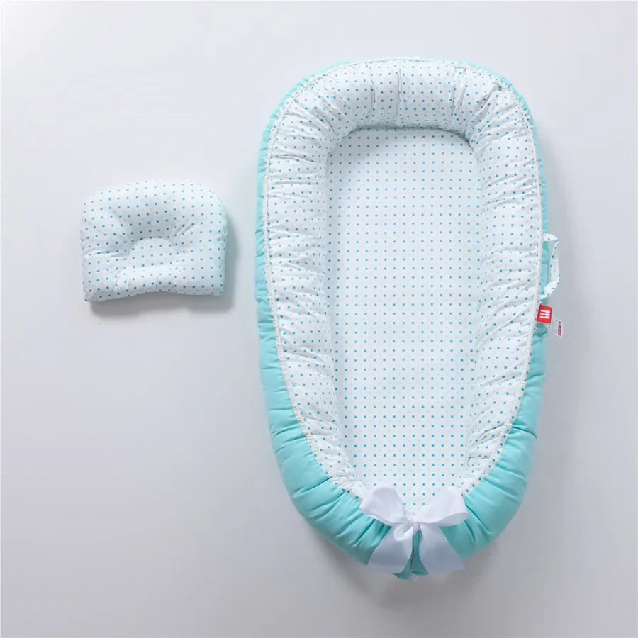 Lit de voyage pour bébé en bas âge, berceau en coton pour nouveau-né, berceau pare-chocs, nouveau lit nid de bébé 85x50cm avec oreiller, berceau Portable