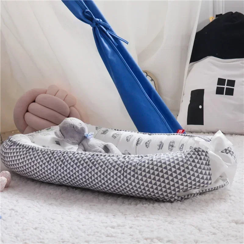 Lit de voyage pour bébé en bas âge, berceau en coton pour nouveau-né, berceau pare-chocs, nouveau lit nid de bébé 85x50cm avec oreiller, berceau Portable