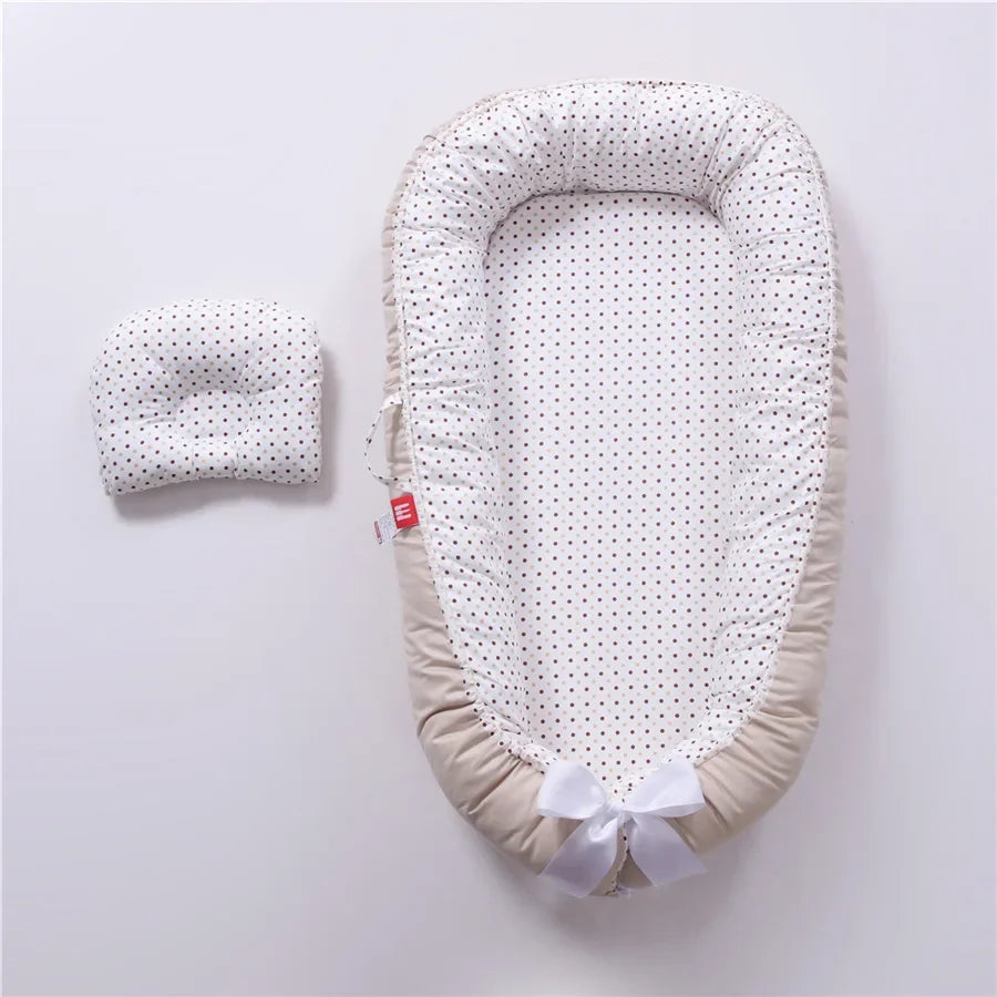 Lit de voyage pour bébé en bas âge, berceau en coton pour nouveau-né, berceau pare-chocs, nouveau lit nid de bébé 85x50cm avec oreiller, berceau Portable