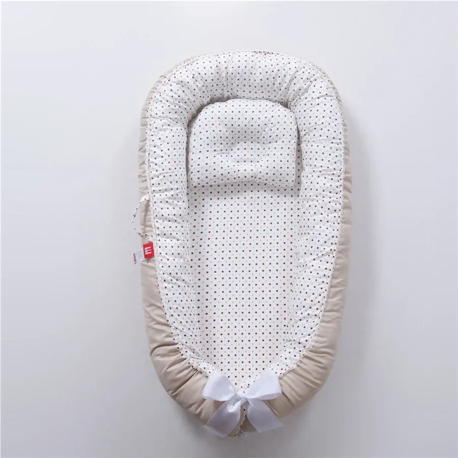Lit de voyage pour bébé en bas âge, berceau en coton pour nouveau-né, berceau pare-chocs, nouveau lit nid de bébé 85x50cm avec oreiller, berceau Portable