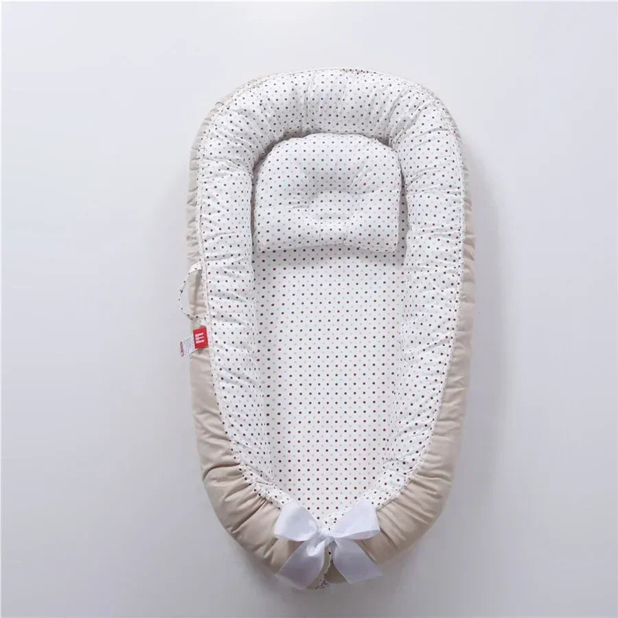 Lit de voyage pour bébé en bas âge, berceau en coton pour nouveau-né, berceau pare-chocs, nouveau lit nid de bébé 85x50cm avec oreiller, berceau Portable