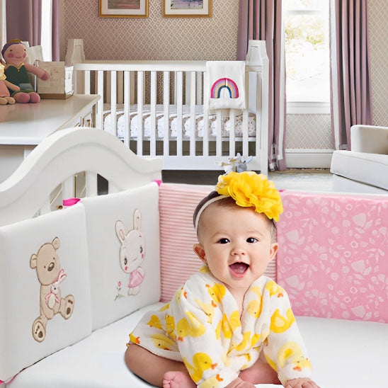 Tour de lit bebe filles  souriante